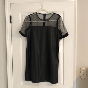 Topshop Leather and Sheer Dress